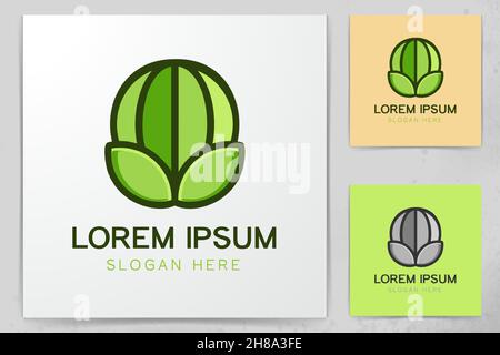 Green Globe and leaf Logo Designs Inspiration Isolated on White Background Stock Vector