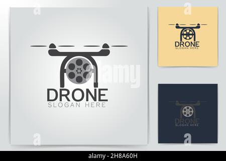 drone, photo logo Designs Inspiration Isolated on White Background Stock Vector