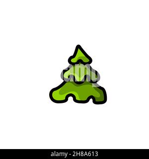 cypress , christmas tree colorful icon vector illustration Stock Vector