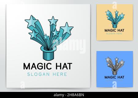 hat circus. magical logo Designs Inspiration Isolated on White Background Stock Vector