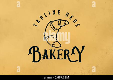 hand drawn pastries, bread or cake, vintage bakery logo Stock Vector