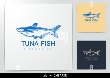 Fish Logo design inspiration Isolated On white Backgrounds Stock Vector