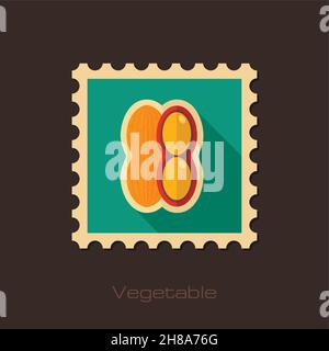 Peanut flat stamp. Vegetable vector illustration eps 10 Stock Vector