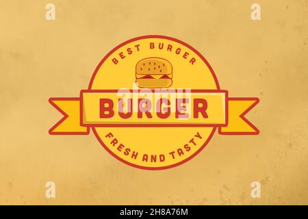 Vintage Burger Logo Designs Inspiration, Vector Illustration Stock Vector