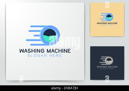 washing machine, laundry fast delivery Logo Inspiration isolated on white background Stock Vector