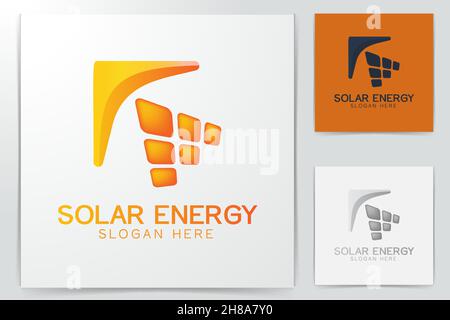 solar panel logo Designs Inspiration Isolated on White Background Stock Vector