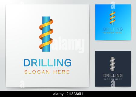 drill logo Designs Inspiration Isolated on White Background Stock Vector