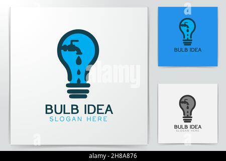 bulb, water drop, plumbing logo Designs Inspiration Isolated on White Background Stock Vector