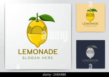 yellow lemonade, juice logo Designs Inspiration Isolated on White Background Stock Vector