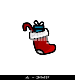 socks christmas decoration colorful icon vector illustration Stock Vector