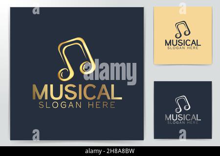 Musical symbol, Music logo design, vector illustration Stock Vector
