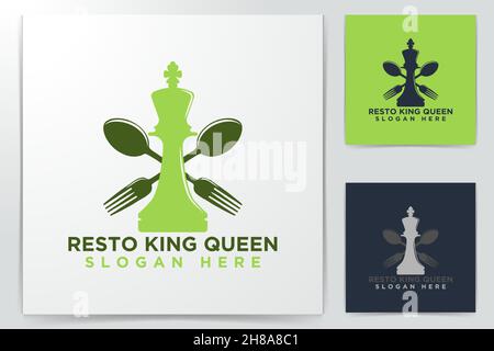 spoon and fork king restaurant logo Logo Inspiration isolated on white background Stock Vector