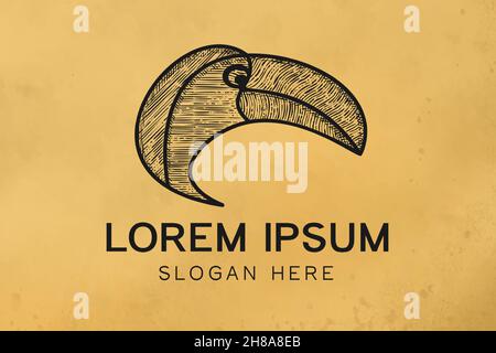 head of macaw birds logo design Stock Vector