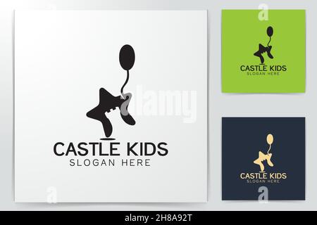 star, castle, balloon, child games logo Designs Inspiration Isolated on White Background Stock Vector
