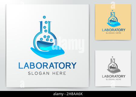 lab care logo Designs Inspiration Isolated on White Background Stock Vector