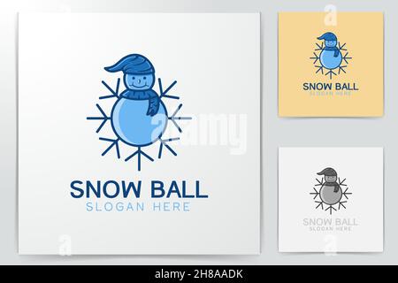snowball and snow logo icon Designs Inspiration Isolated on White Background Stock Vector