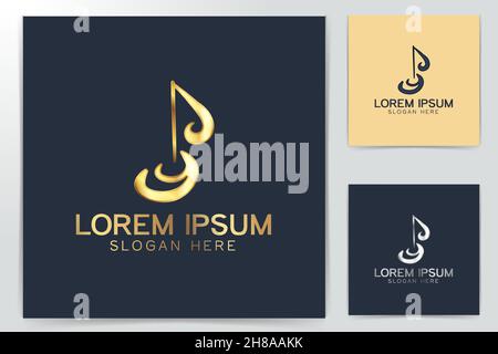 Musical note logo designs, vector illustration Stock Vector