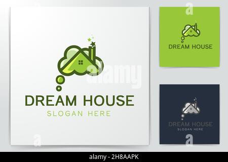 cloud, real estate. Dream house Logo Inspiration isolated on white background Stock Vector