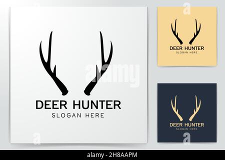 deer antlers, Adventure Logo Inspiration isolated on white background Stock Vector
