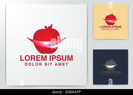 red apple modern logo Designs Inspiration Isolated on White Background Stock Vector