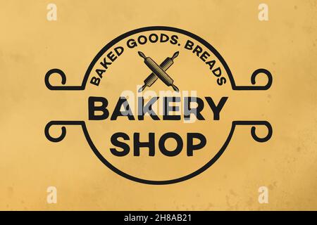 vintage bakery shop logo Designs Inspiration Isolated on White Background Stock Vector