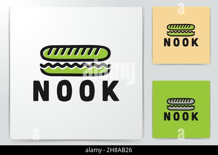 Green cake healthy logo design inspiration Isolated On white Backgrounds Stock Vector