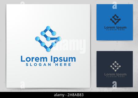Initial S, Digital Logo Designs Vector Illustration Stock Vector