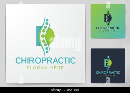 chiropractic spine Logo Designs Vector Illustration Stock Vector