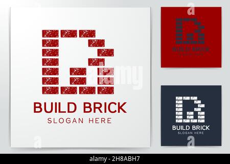 Letter B and R Brick logo design inspiration Stock Vector