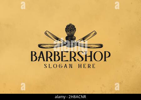 barber logo design inspiration Stock Vector