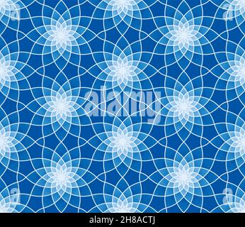 Floral Seamless Pattern in Blue Color . Vector tileable pattern for your design. Stock Vector