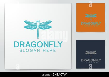 dragonflies logo design Stock Vector