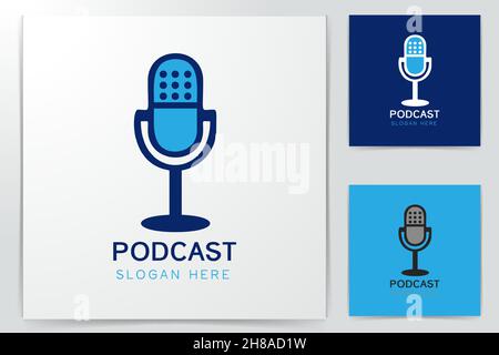 microphone, concert logo Designs Inspiration Isolated on White Background Stock Vector