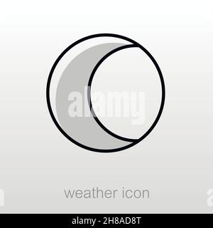 Young Moon outline icon. Sleep night dreams symbol. Meteorology. Weather. Vector illustration eps 10 Stock Vector