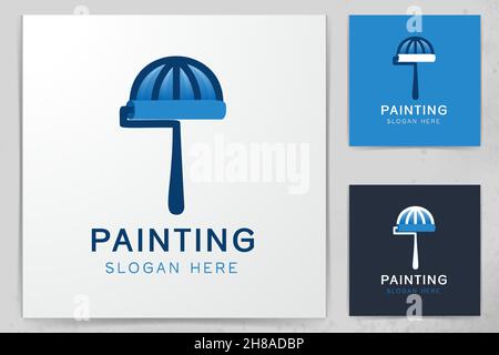 paint tool, and globe logo Designs Inspiration Isolated on White Background Stock Vector