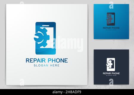 Repair phone logo design inspiration Stock Vector