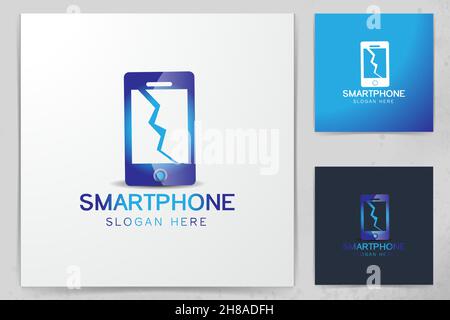 Phone crash, repair phone logo design inspiration Stock Vector
