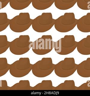 Illustration on theme colored pattern hats cowboy, beautiful caps in white background. Caps pattern consisting of collection hats cowboy for wearing. Stock Vector