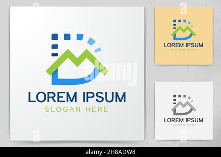 letter D and M logo Designs Inspiration Isolated on White Background Stock Vector