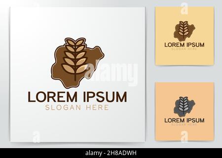 wheat logo Designs Inspiration Isolated on White Background Stock Vector