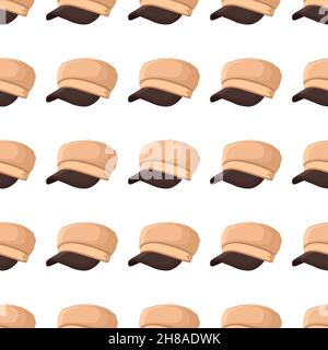 Illustration on theme colored pattern hats visor, beautiful caps in white background. Caps pattern consisting of collection hats visor for wearing. Pa Stock Vector