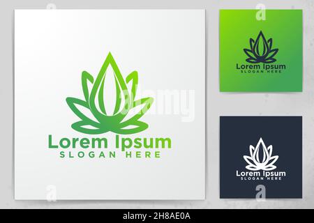 Cannabis Bud Logo Designs Vector Illustration Stock Vector