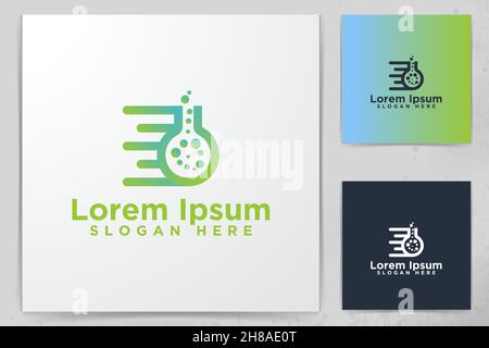 Lab Speed, Laboratory Logo Designs, Vector Illustration Stock Vector