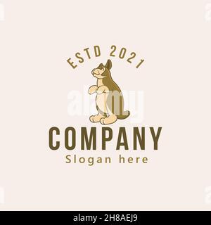 vintage kangaroo logo design vector illustration Stock Vector