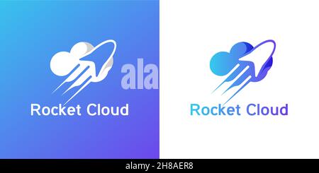 rocket cloud logo design inspiration Stock Vector