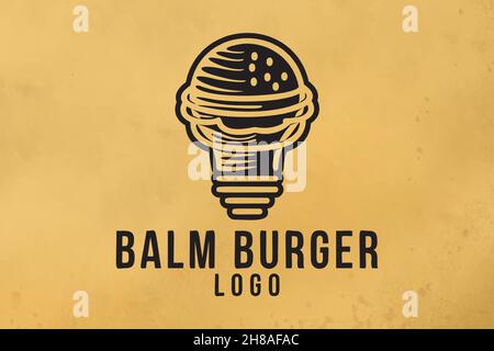 bulb and burger, fast food idea logo Designs Stock Vector