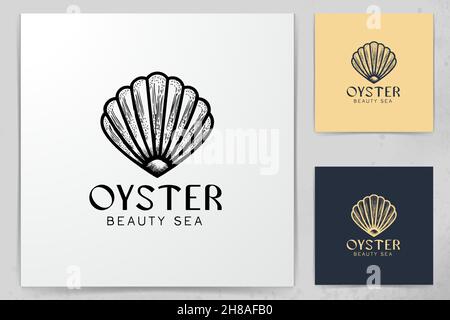 Shell, Oyster, Scallop logo design Designs Inspiration Isolated on White Background Stock Vector