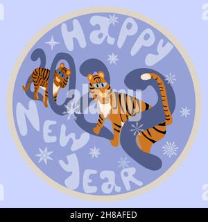 new year greeting card symbol of 2022 Stock Vector