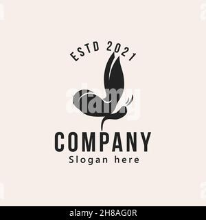 Butterfly logo design vector illustration isolated design, for spa medical and beauty element Stock Vector