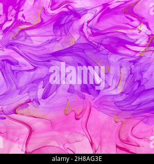 Pink and purple alcohol ink pattern. Stock Photo